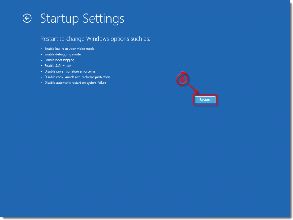 reboot windows server 2016 in safe mode